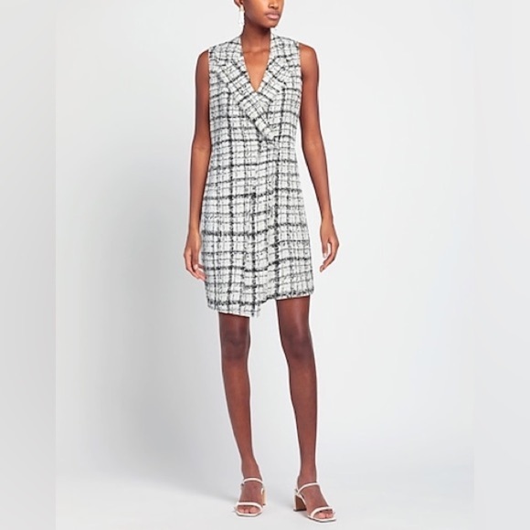 Alice + Olivia Meri Asymmetric Tweed Mini Dress sz 2 NWT 495 - Picture 16 of 16